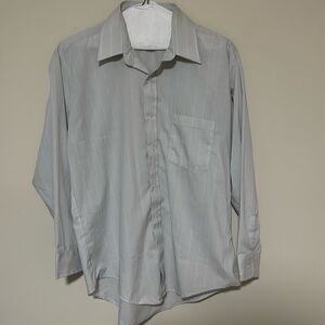 ✅ VINTAGE Chestershire Permanent Press Long Sleeve Dress Shirt Gray Made In USA